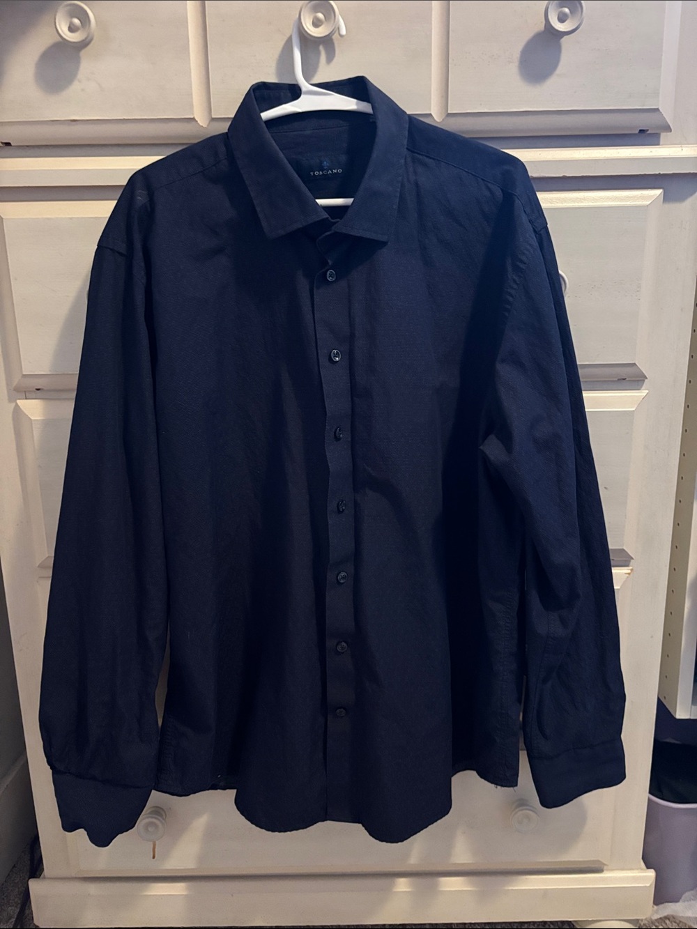 Men's Navy Long-Sleeve Dress Shirt - Tosano